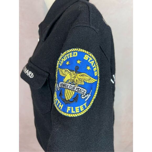 Vintage US Navy Tour Wool Jacket USS. Trippe 82 World Military NC Cyper Punk Alt - Picture 5 of 8